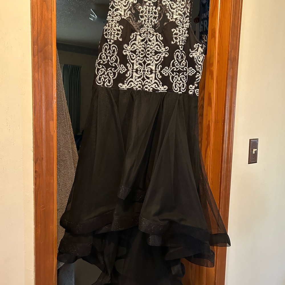 Chic Black and White High Low Dress